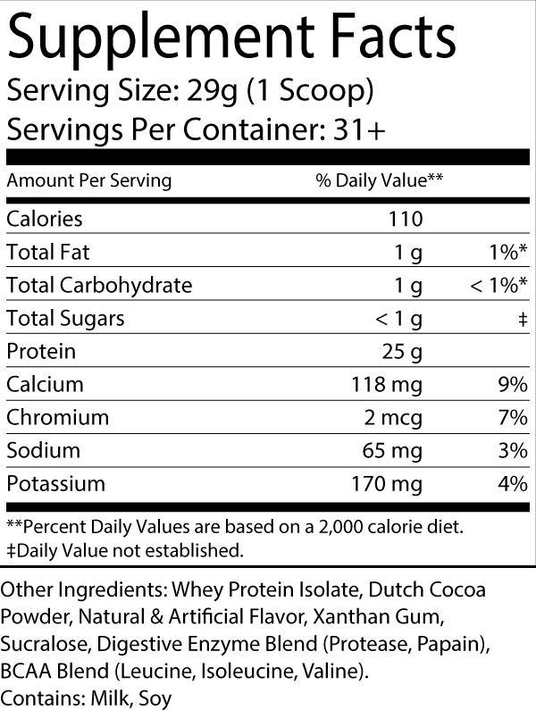 100% Whey Isolate Chocolate