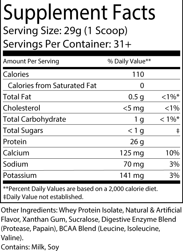 100% Whey Isolate Vanilla